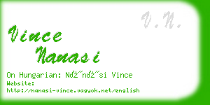 vince nanasi business card